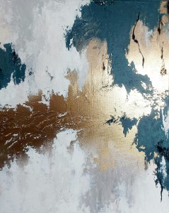 Smaragdovo-zlatý abstrakt