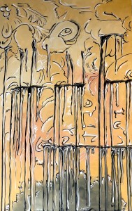 Originálna abstraktná surrealistická maľba - THE LAST AUTUMN RAIN